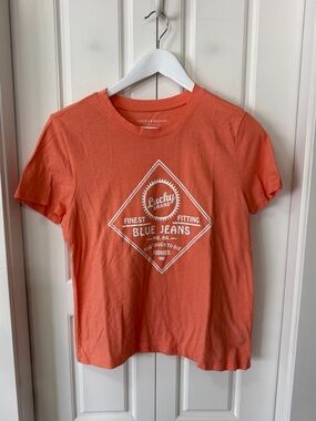 Lucky Brand Graphic Tee | Size Small | Peach Coral
